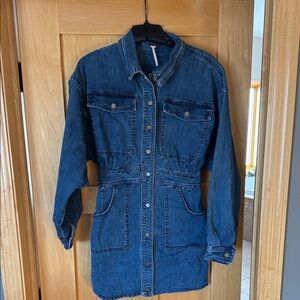 Free People Blue Denim Mini Dress